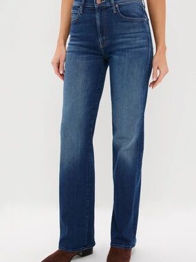MOTHER Straight Leg High-Rise The Kick It Jeans in Trouble Maker